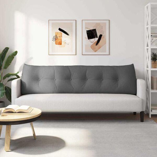 vidaXL Ryggkudde M&ouml;rkgr&aring; 180 x 24 x 50 cm tyg