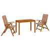 vidaXL Garden Dining Set Naturlig Massivt Akaciatr&auml;