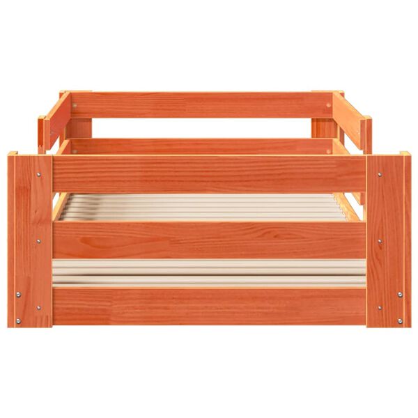 vidaXL Sängram utan madrass vaxbrun 75x190 cm massiv furu