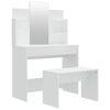vidaXL Sminkbord set vit 96x40x142 cm