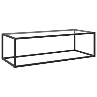 vidaXL Soffbord svart med härdat glas 120x50x35 cm