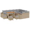 vidaXL Tr&auml;dg&aring;rdsoffset med kudde 13 pcs Beige konstrotting