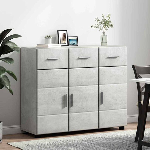 vidaXL Sideboard Betonggr&aring; 88,5 x 30,5 x 73 cm Konstruerat tr&auml;