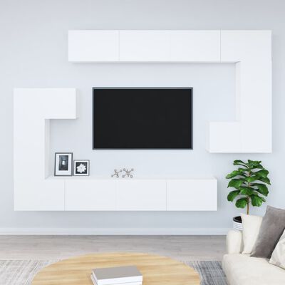 vidaXL Väggmonterat tv-skåp vit konstruerat trä