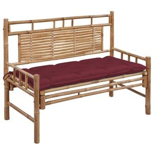 vidaXL Tr&auml;dg&aring;rdsb&auml;nk med dyna 120 cm bambu