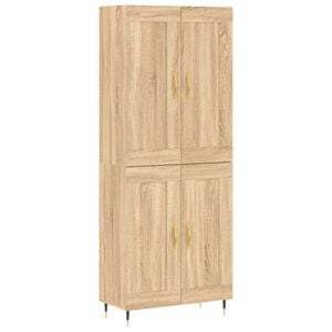 vidaXL H&ouml;gsk&aring;p sonoma-ek 69,5x34x180 cm konstruerat tr&auml;
