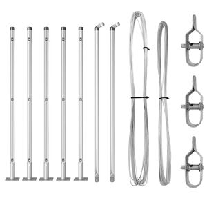 vidaXL Staketstolpar 7 pcs Silver Ø32mm 90 cm Galvaniserat stål