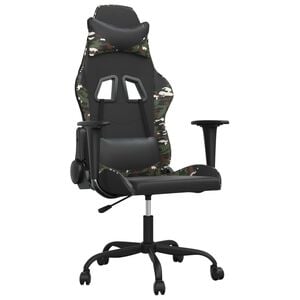 vidaXL Gamingstol med massage svart och kamouflage konstl&auml;der