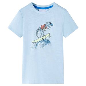 vidaXL T-shirt f&ouml;r barn ljusbl&aring; 128