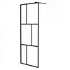 vidaXL Duschv&auml;gg till duschkabin h&auml;rdat glas svart 80x195 cm