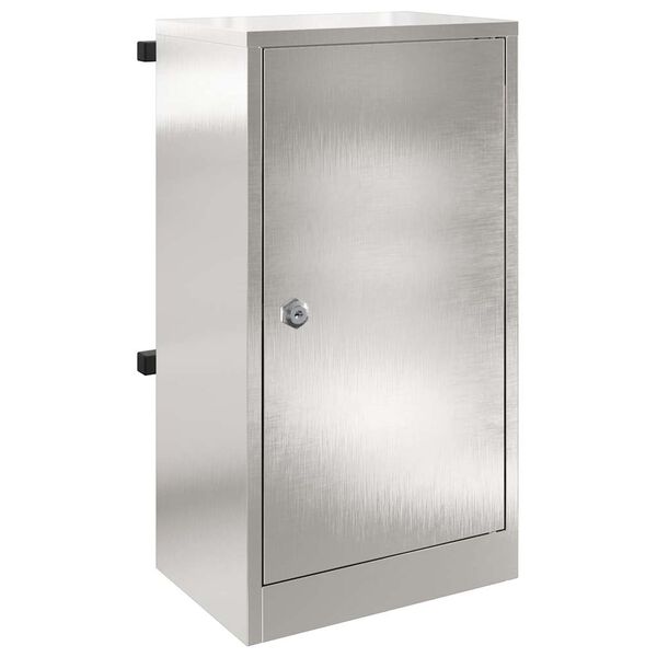 vidaXL brevl&aring;da med lagring Svart 30 x 20 x 55 cm Rostfritt st&aring;l