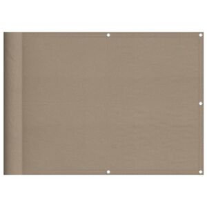 vidaXL Balkongsk&auml;rm taupe 75x800 cm 100% polyester oxford