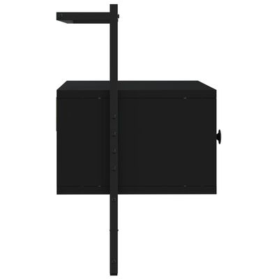 vidaXL Väggmonterad tv-bänk svart 60,5x30x51 cm konstruerat trä