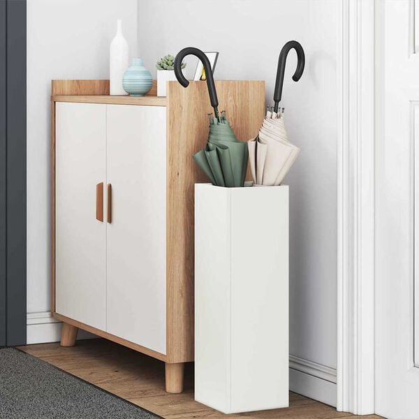 vidaXL F&ouml;rvaringskrok & St&auml;ll Vit 15,5 x 15,5 x 49 cm Metall