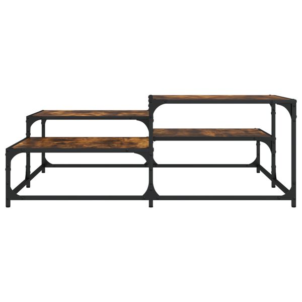 vidaXL Soffbord rökfärgad ek 107x107x40 cm konstruerat trä