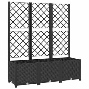 vidaXL Tr&auml;dg&aring;rdskruka med spalj&eacute; svart 120x40x136 cm PP