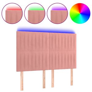vidaXL S&auml;nggavel LED rosa 144x5x118/128 cm sammet