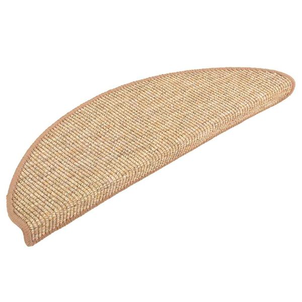 vidaXL Trappmattor 15 st 56x17x3 cm ljusbruna halvrunda