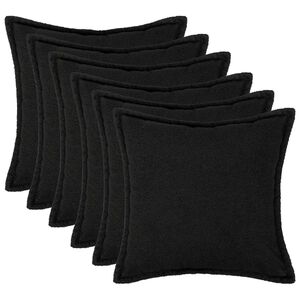 vidaXL Kudd&ouml;verdrag 6 st HOUTEN Svart 30 x 30 cm Boucl&eacute;