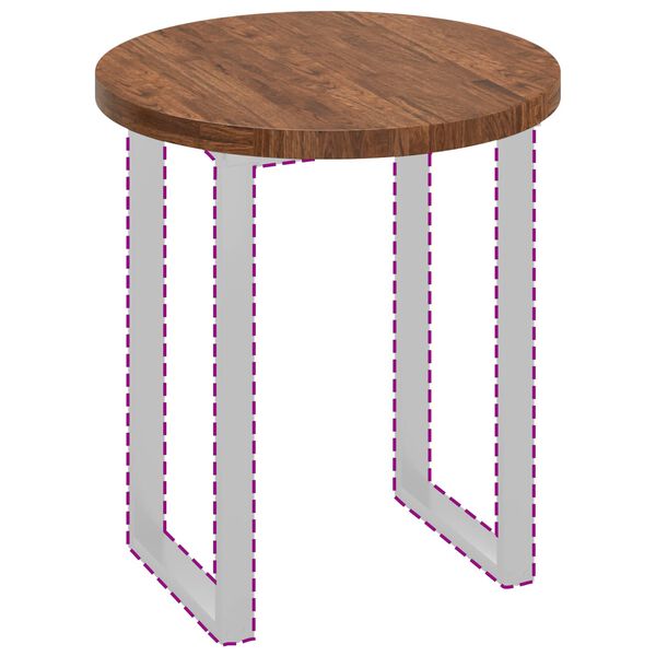 vidaXL Bordsskiva Ljusbrun &Oslash; 70 x 4 cm Massivt Ektr&auml;