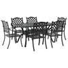 vidaXL Tr&auml;dg&aring;rdsm&ouml;belset 7 pcs Svart Aluminium