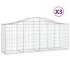 vidaXL Gabioner b&aring;gformade 3 st 200x50x80/100 cm galvaniserat j&auml;rn