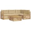 vidaXL Utomhussoffset med kudde 5 pcs Vit och Beige Polyester