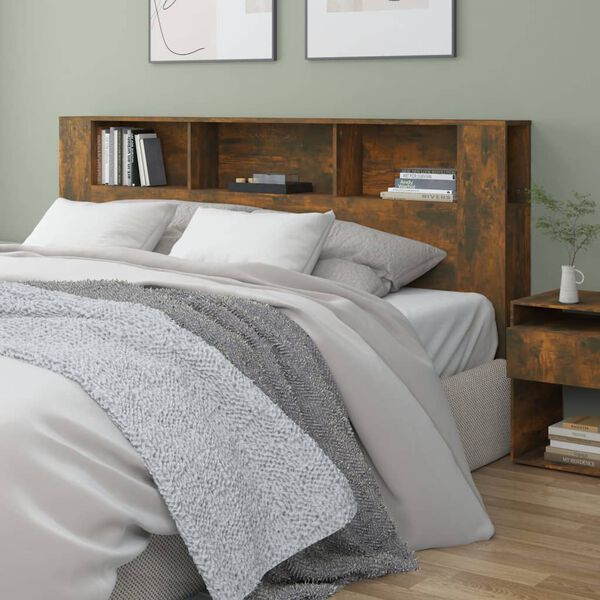 vidaXL S&auml;nggavel med f&ouml;rvaring r&ouml;kf&auml;rgad ek 200x18,5x104,5 cm