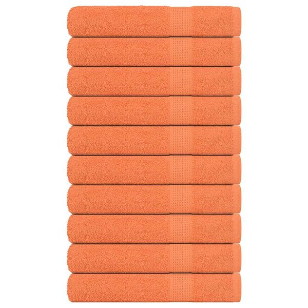 vidaXL Handdukar 10 st orange 100x200 cm 360 gsm 100% bomull