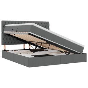 vidaXL F&ouml;rvaringss&auml;ng med LED med led M&ouml;rkgr&aring; 180 x 200 cm Polyester