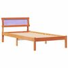 vidaXL S&auml;ngram med huvudgavel Vaxbrun 80 x 200 cm Massiv furu