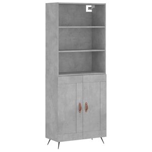 vidaXL H&ouml;gsk&aring;p betonggr&aring; 69,5x34x180 cm konstruerat tr&auml;