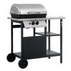 vidaXL Gasolgrill med sidobord i 3 niv&aring;er svart och silver
