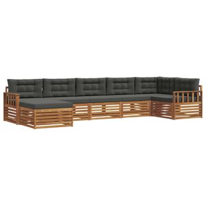 vidaXL Utomhussoffset med kudde 7 pcs Naturlig och Antracit