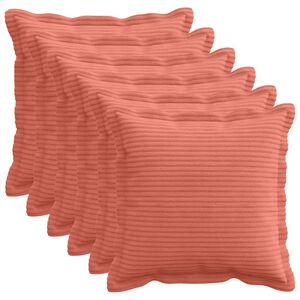 vidaXL Kudd&ouml;verdrag 6 st HOUTEN R&ouml;d orange 30 x 30 cm manchester