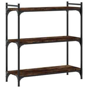 vidaXL Bokhylla 3 hyllplan r&ouml;kf&auml;rgad ek 80x30x86 cm konstruerat tr&auml;