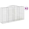 vidaXL Gabioner b&aring;gformade 2 st 300x50x160/180 cm galvaniserat j&auml;rn
