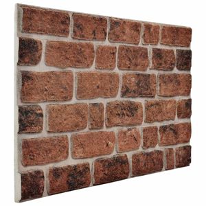 vidaXL V&auml;ggpaneler 10 st 100 x 50 cm Brun Tegel EPS Skum