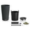 LECHUZA Odlingskruka CILINDRO Cottage 23 ALL-IN-ONE 23 cm grafitsvart