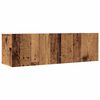 vidaXL V&auml;ggmonterad tv-b&auml;nk 2 st gammalt tr&auml; 100x30x30 cm