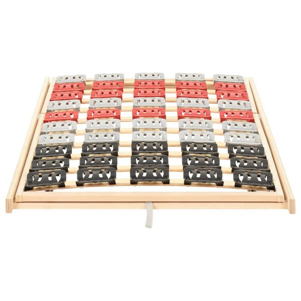 vidaXL Sängram med 12 ribbor justerbart huvud- och fotområde 80x200 cm