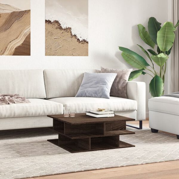 vidaXL Soffbord brun ek 70x70x29 cm konstruerat tr&auml;