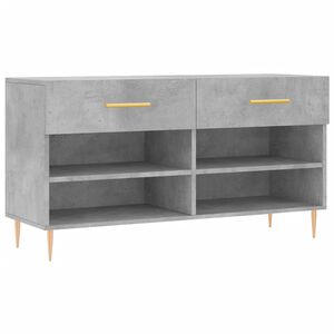 vidaXL Skob&auml;nk betonggr&aring; 102x35x55 cm konstruerat tr&auml;