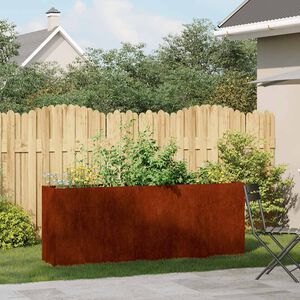 vidaXL Planteringsk&auml;rl rostig 200x40x80 cm v&auml;derbest&auml;ndigt st&aring;l