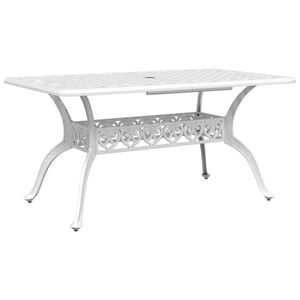 vidaXL Tr&auml;dg&aring;rdsbord vit 150x90x72 cm gjuten aluminium