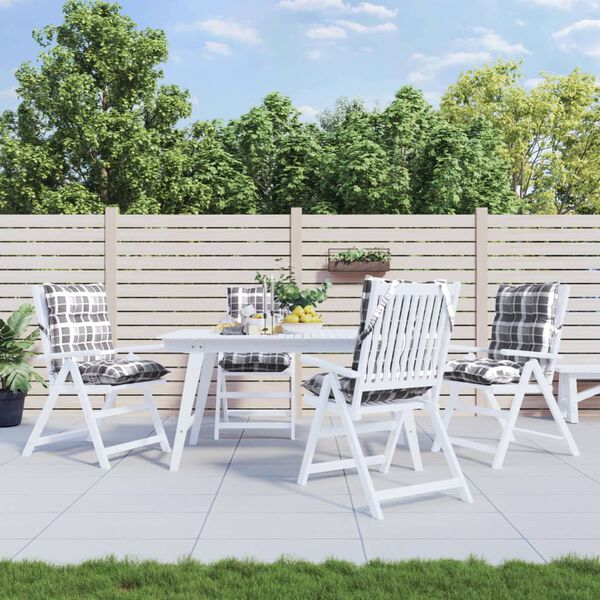 vidaXL Stolsdynor l&aring;g rygg 2 st gr&aring;rutig oxfordtyg