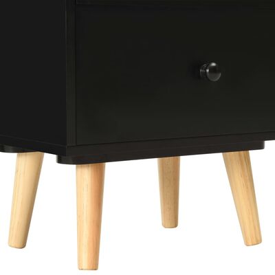 vidaXL Sängbord 2 st svart 40x30x50 cm massiv furu