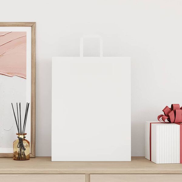 vidaXL Pappersp&aring;sar 250 st med handtag vit 32x12x42 cm