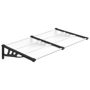vidaXL Entr&eacute;tak svart och transparent 152,5x90 cm polykarbonat