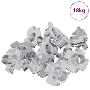 vidaXL Prongad T-mutter 7200 pcs Silver M6 mm St&aring;l
